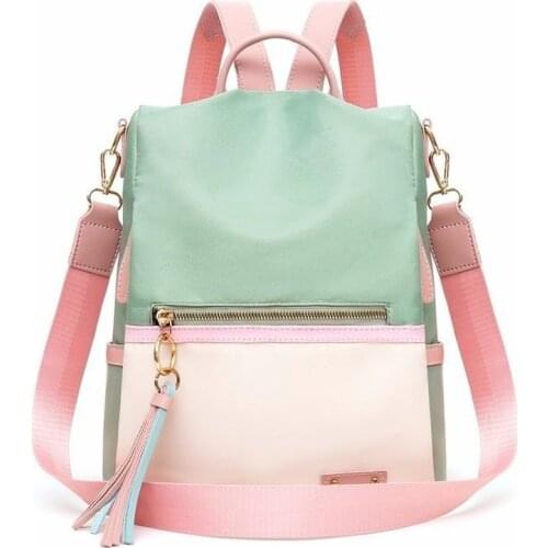 New Fashion Backpack Women Candy Color Shoulder Bag Oxford Cloth School Bag for Teenage Girl Children Backpacks Travel Knapsack