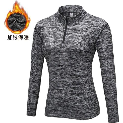 Selfree Winter Plus Velvet Yoga Wear Ladies Fitness Running Yoga Wear Long-sleeved Stretch Tights Stand-up Collar Sports Sweater