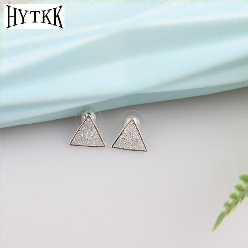 Earrings geometrical style hollow exquisite hollow triangle disc flowers fashion stul howl korean earring 2020 cool earring