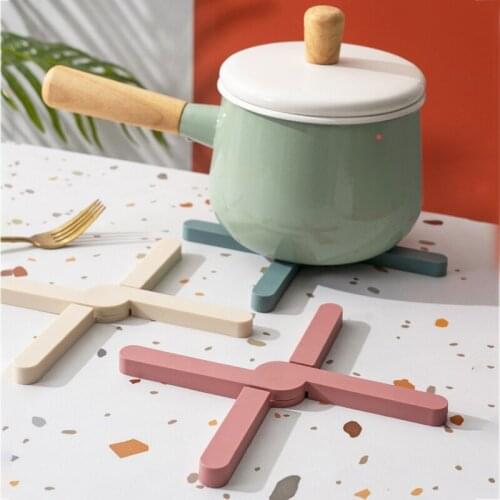 Folding Heat Insulation Pad X Shaped Cross Table Placemat Foldable Thick Pot Coaster for Kitchen Table GQ