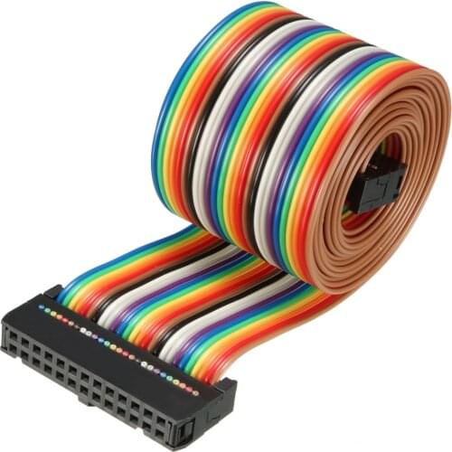 Uxcell 1 Pcs IDC Rainbow Wire Flat Ribbon Cable 26 Pins 118cm Length 2.54mm Pitch Type-C for Laptops, LCD TVs, LCD Monitors