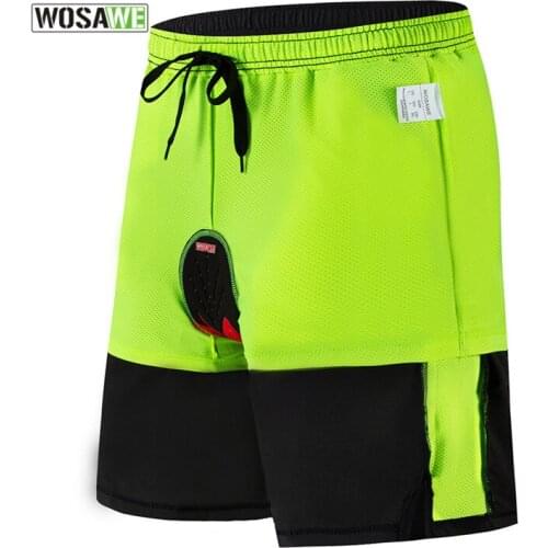 WOSAWE Reflective Mens MTB Bike Cycling Shorts 3D Gel Padded Sports Bicycle Downhill Riding Racing Rain Resistance moto Shorts