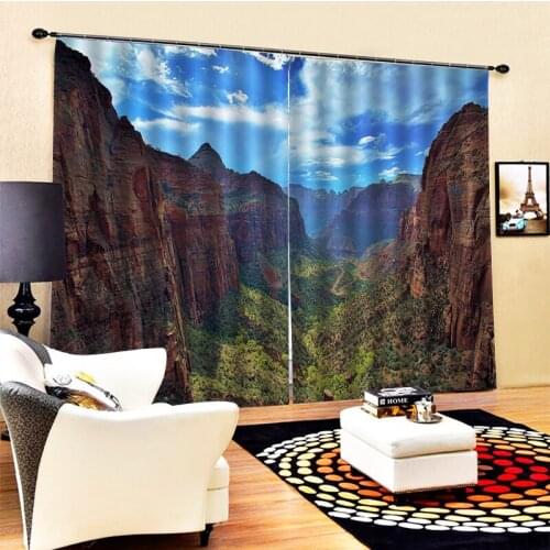 Nature scenery curtains new window balcony thickened windshield blackout curtains 3d curtain