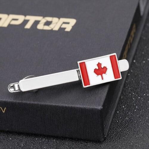 Canada flag tie clip enamel maple leaf copper Tie Clips for man National flag cufflinks set motherland Clip Necktie party Clips