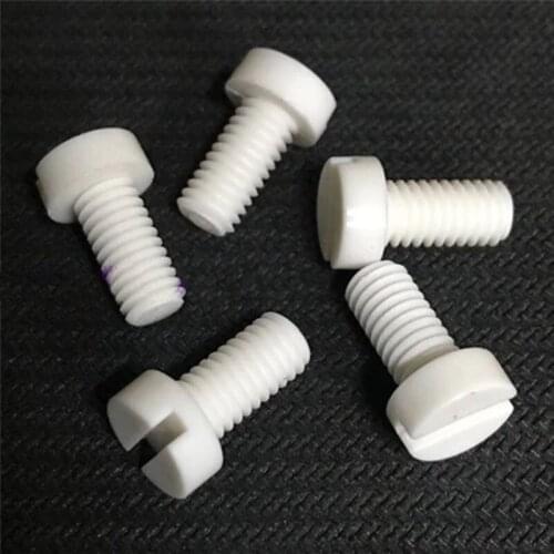 10pcs M12 Polypropylene PP Slotted word Cylinder head Acid and alkali resistant preservative plastic screw bolt 10-30mm Length