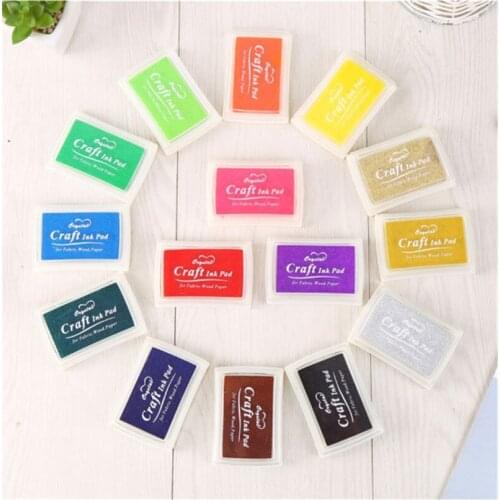 15pcs/lot Big Oil Based DIY Craft Ink pad For Rubber Stamps Scrapbooking Wedding Card Stationery Supplies Fingerprint Inkpad