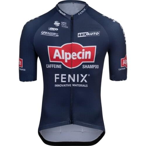 2021 Alpecin Fenix Team BLUE Mens Only Cycling Jersey Short Sleeve Bicycle Clothing Quick-Dry Riding Bike Ropa Ciclismo
