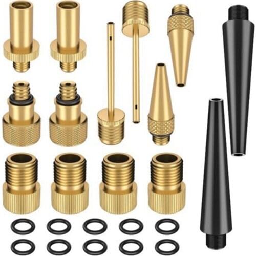 24pcs/Set Bicycle Valve Adapter SV AV DV Bike Pump Converter Connector Air Pump Adapter Valve Ball Bicycle Tires Gas Nozzle Tube
