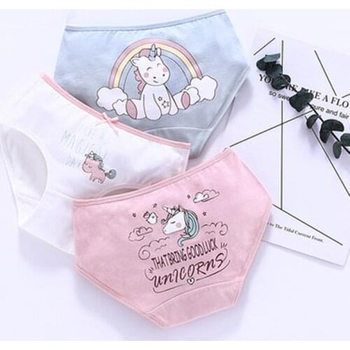 3pcs/set girls panties girl underwear kids thong girl Briefs Cotton Panties Children teen panties unicorn girls clothes teen