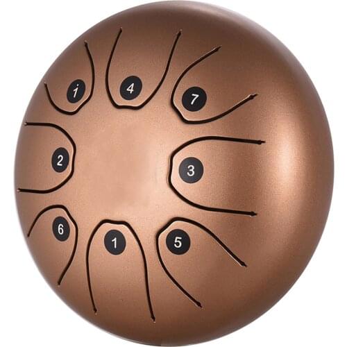5.5 Inch Mini 8-Tone Steel Tongue Drum C Key Percussion Instrument Hand Pan Drum with Drum Mallets Carry Bag