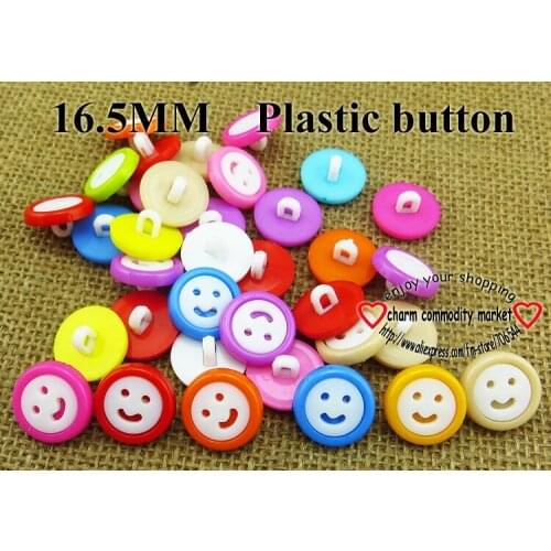 50PCS 16.5MM 10colors Dyed Plastic smile face cartoons buttons coat boots sewing clothes accessories P-130-1
