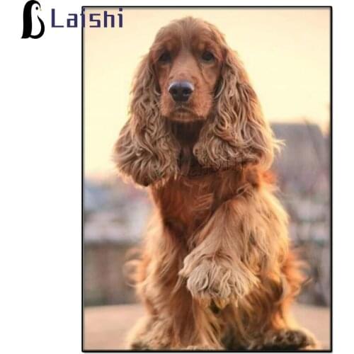 Diamond Painting British cocker spaniel Full Square round Diamond Mosaic pet dog animal Diamond Embroidery Rhinestone Decoration