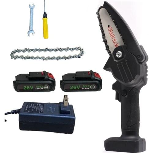 4 Inch Cordless Electric Chain Saw 26V Brushless Wood Branch Cutting Machine Garden Power Tools Rechargeable Pruning Shears