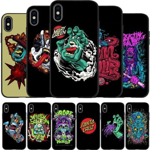 Santa Cruz Skateboards Art Black TPU Silicone Soft Phone Case For iPhone 11 12 Pro X XR XS MAX 5 6 7 8 Plus SE 2020