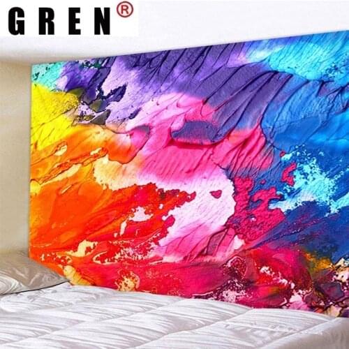 GREN 5D Watercolor Graffiti Poster Picture Tapestry Hanging Rugs Background Cloth Beach Mat Blanket Art Bedroom Home Decor