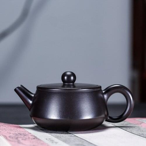 Chinese yixing purple clay teapot Handmade pot Ore black mud tea pot zisha kettle suit Tie Guanyin Puer teaware 100ml