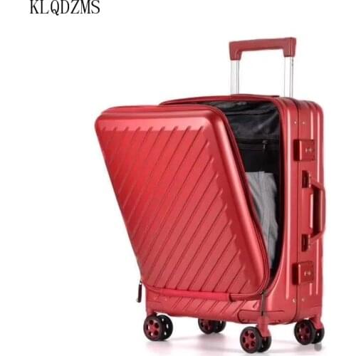 KLQDZMS PC Travel Suitcase Rolling Luggage with Laptop bag Universal wheel Men Business Trolley case