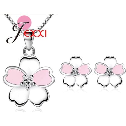 Korean Fashion Style First Class Design Jewelry Sets Flower Pendant Necklace Earrings Newest Popular Trend Factory Direct Sale