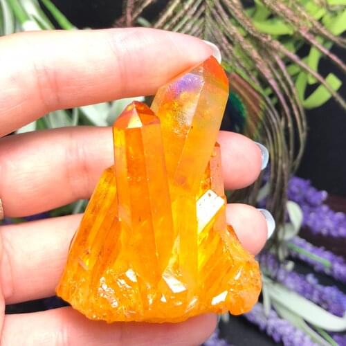 Beautiful Aura Crystal Cluster Angel Aura Titanium Quartz Crystal Specimen Minerals Reiki Healing Chakra