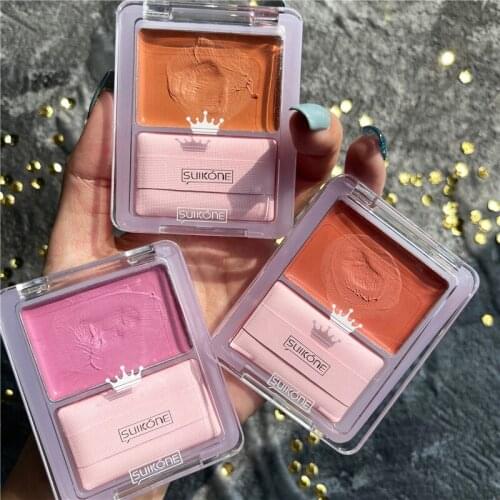 Cream Face Blush Palette Pigmented Cheek Blusher Powder Highlighter Face Bronzer Palette Makeup Texture Contour Shadow Cosmetic