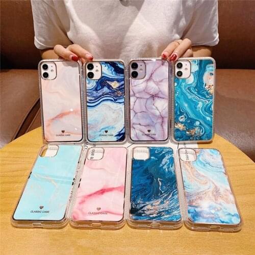 Fashion Plating TPU Marble pattern Phone Case for IPhone 11 12 Pro Max Mini 2020 SE XS XR XSMAX 8 7 Plus Protective Back Cover