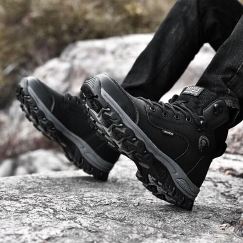 Men ankle combat boot leather home genuine vintage waterproof mens cowboy boty winter shoes hiking top chelsea military dress