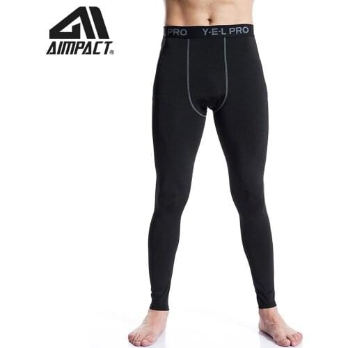 AIMPACT Mens Fitness Cycling Running Training Sports Pants Perspiration Quick Dry Stretch Yoga Tights Athletic Pants