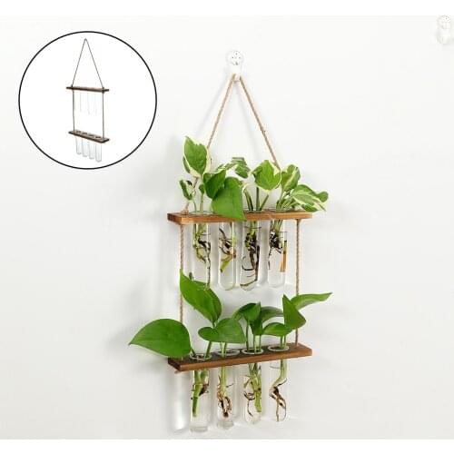 Wall Hanging Glass Vase Terrarium Hydroponic Plant Vases Container Flower Planter Pots Home Garden Indoor Decor