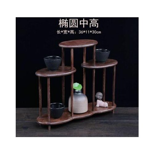 Natural chicken wing wood, oval medium high style, solid wood curio shelves, ornament pendulum rack