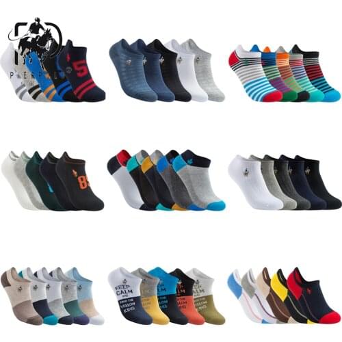 High Quality 5 Pairs/lot PIER POLO Brand Men Socks Summer Fashion Casual Soft Short Cotton Socks Men Funny Ankle Socks