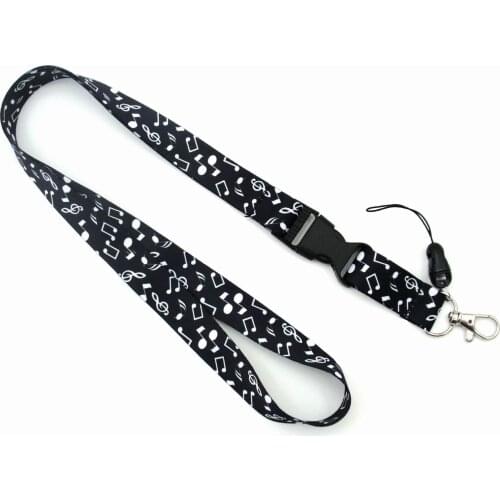 New 30pcs Musical Piano Keychain Lanyards Id Badge Holder ID Card Pass Gym Mobile Badge Holder Key Strap