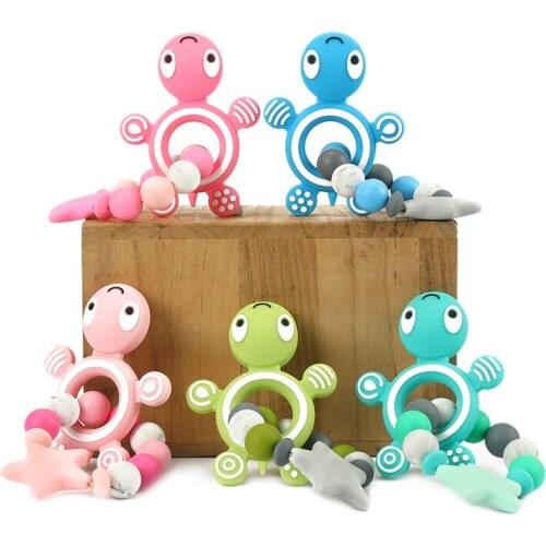 New Style Silicone Teether Silicone Bracelet Silicone beads Turtle Teether Food Grade Silicone Teether Food Grade Silicone Toys