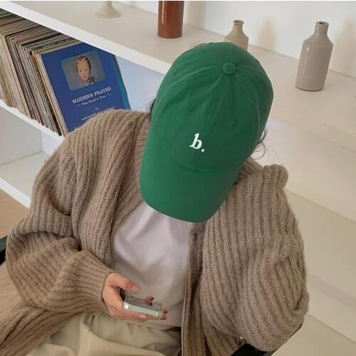 Letter Embroidery Solid Baseball Cap Women Korean Style Simple Sunhat Woman Daily Casual Adjustable Hat Ladies Retro Fashion