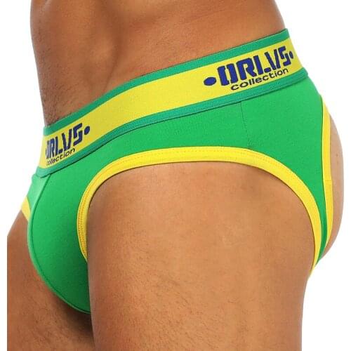 ORLVS Brand Open Backless crotch G-strings Men Underwear Sexy Gay Penis tanga Short Male Underwear Slip Thongs Jockstrap