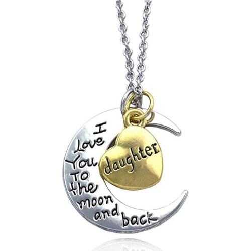 MOM Heart I Love You to the Moon and Back Necklace