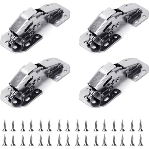4Pcs/Lot Soft Close Hidden Cabinet Hinges With Screws,Easy To Install For Drawer Window Cupboard Cabinet Door 90 Degree Hinges