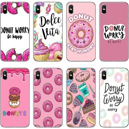 Cute Donut Cake Transparent Phone Case For iPhone 12 11 Pro Max Mini XS Max XR X 8 7 Plus 6 6S Plus 5 5S SE 2020