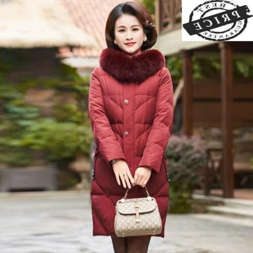 Down Winter Duck Jacket Women Long Down Coat Female Thick Jacket Clothes Ladies Large Fox Fur Hooded Warm Coat Hiver a1aa