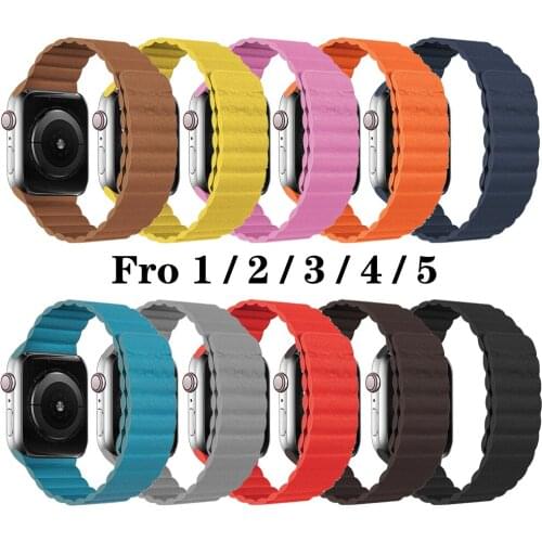 Section loop leather 40mm for iWatch Strap 44mm series 1 2 3 4 5 6 For Apple Watch 6 SE Band 42MM 38MM Bracelet Wristbands