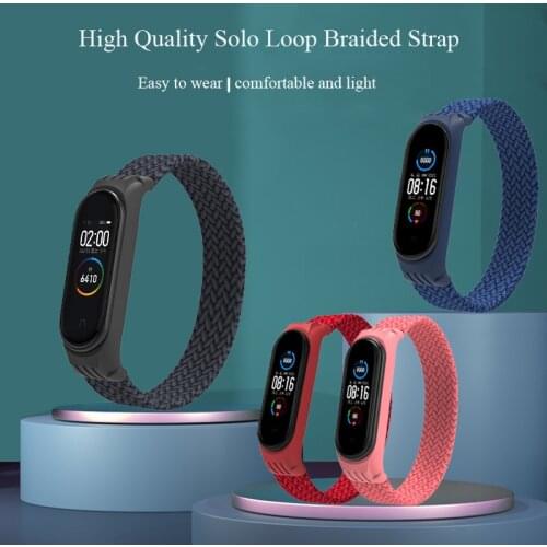Nylon Solo Loop Strap for mi band 6 Smart Bracelet watch Belt Braided Strap Miband 5 Wristband for xiaomi Mi band 4 3 Watchband