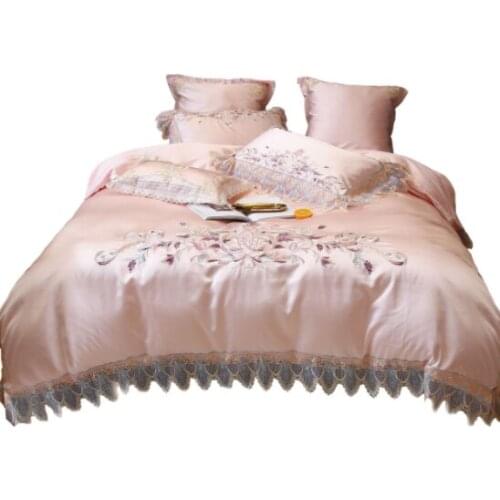 Palace light luxury simple 500T high precision brocade silk cotton long-staple cotton gold embroidery four-piece set