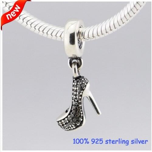 CKK 925 Sterling Silver Stiletto Silver Dangle With Charms Beads Fits Original Bracelets Jewelry DIY Making