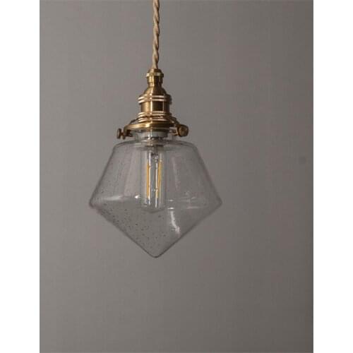 Nordic Modern Pendant Lights Retro Brass Hand-made Bubble Glass holder Housebed Head Bedroom LivingRoom Lamps Light Fixture
