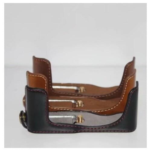 Camera Bag Bottom Case For Panasonic LX10 For LUMIX LX10 DMC-LX10 PU Half Body Set Cover With Battery Opening