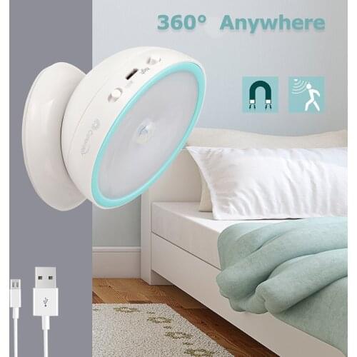 360 Degree Rotation LED Motion Sensor Night Light USB Operated/Battery Operated Corridor Wall lamp Cabinet Closet Wardrobe light