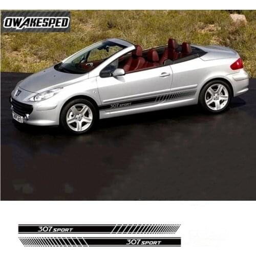 Vinyl Decal For PEUGEOT 307 CC SW Sport Styling Auto Exterior Accessories Racing Lattice Stripes Car Door Side Skirt Sticker