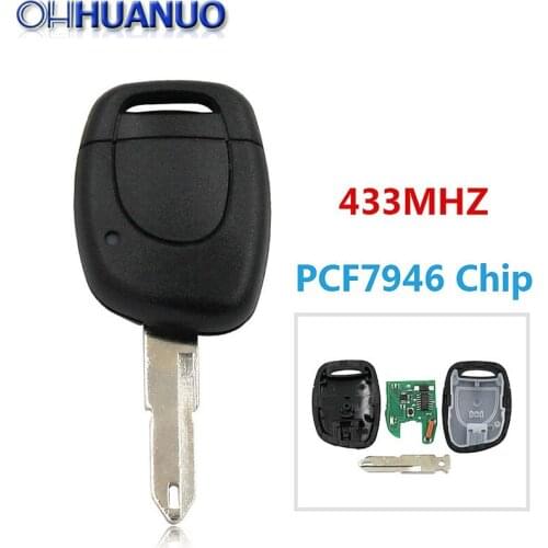 Replacemen New 1 Button Remote Key PCF7946 433MHz For Renault Twingo Clio Master KANGO Car Keys