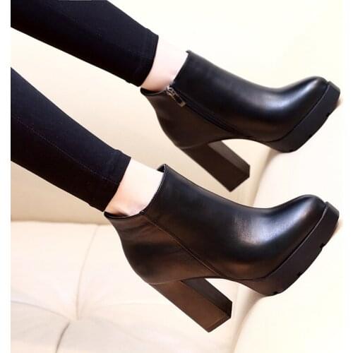 Women Ankle Boots Fall Autumn High Heel Martin Boots Women Sexy Black Heeled Boots Women Shoes