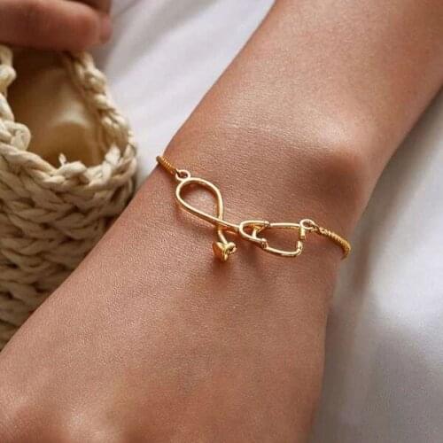 Stethoscope Bracelet Simple Women Bracelet Jewelry Couples Matching Luxury Wedding Jewelry Designers gold charms 2021