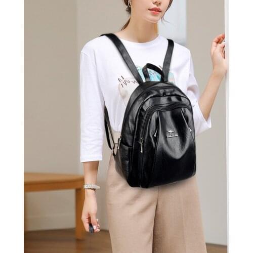 Femme Ladies Bagpack Luxury Designer Backpack Brand Casual 2021 Women Genuine Leather Backpacks High Quality